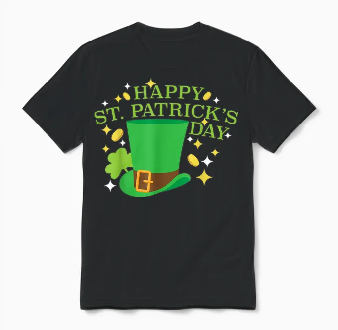 Leprechaun's Choice Happy St. Patrick's Day Paddy's Gear Fun T-Shirt, Black, S Unisex T-Shirt in Black