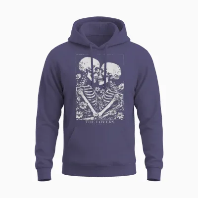 The Lovers Tarot Gothic Occult Pastel Goth Creepy Cute Unisex Hoodie - Heather Sport Dark Navy