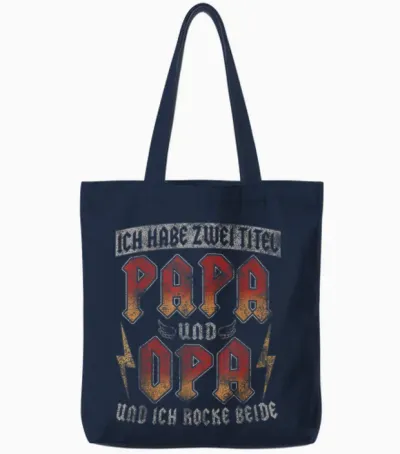 Vintage Großvater Spruch Ich Habe Zwei Titel Papa Und Opa Tote Bags - Navy