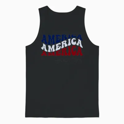 America Retro Unisex Tank Top - Black
