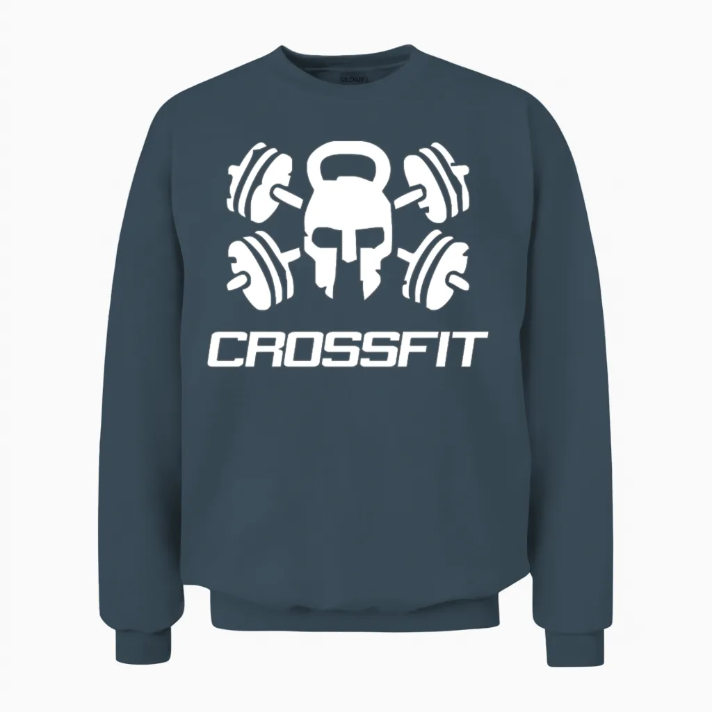 Crossfit Skull Halloween Unisex Sweatshirt in Dark Heather