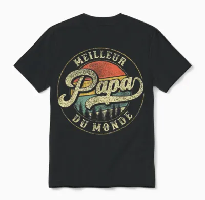 Best Dad in the World Gift for Father's Day Unisex T-Shirt - Black