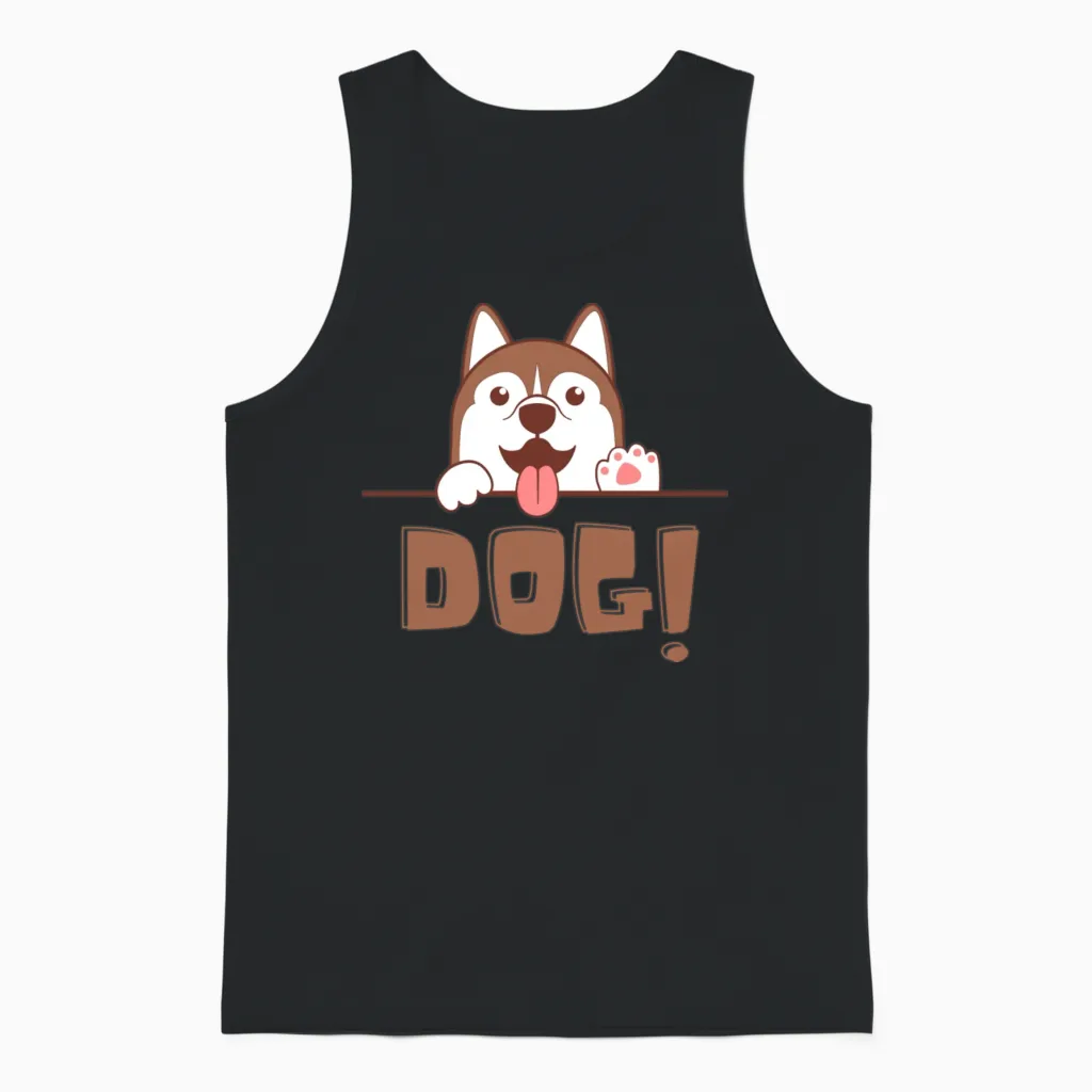 Custom Pet Gift β’ Custom Dog Portrait Unisex Tank Top in Black
