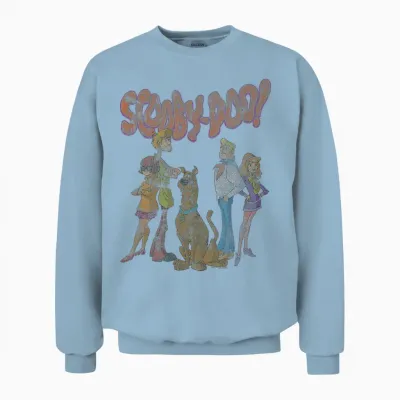 Scooby-Doo Vintage Group Poster T-Shirt Small Unisex Sweatshirt - Light Blue