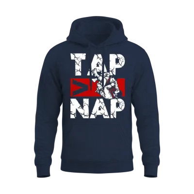 Tap Nap Bjj Martial Arts Grapplers Brazilian Unisex Hoodie - Navy