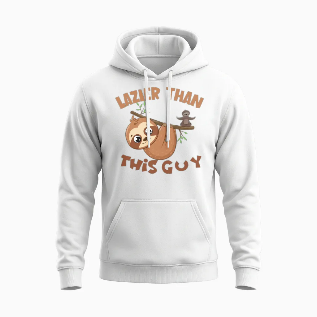 Sloth Funny Kids Funny Aduly Punny Unisex Hoodie in White