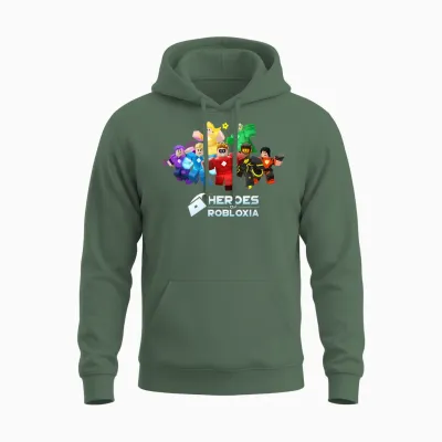 Heroes of Robloxia Unisex Hoodie - Military Green