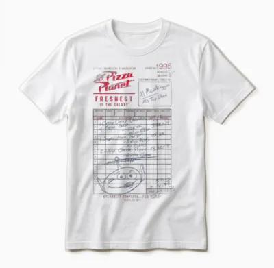 Disney Pixar Toy Story Pizza Planet Order 1995 Vintage Logo T-Shirt, White, S Unisex T-Shirt - White