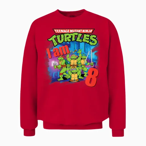 Mademark X Teenage Mutant Ninja Turtles - Kids Original Teenage Mutant Ninja Turtles Classic 8th Birthday Unisex Sweatshirt - Red