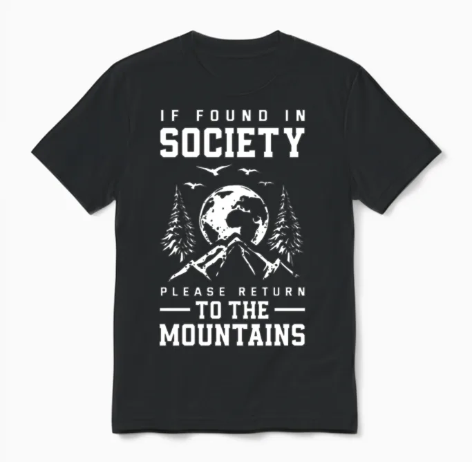 Funny Hiking Hiker Gift & Outdoors Unisex T-Shirt in Black