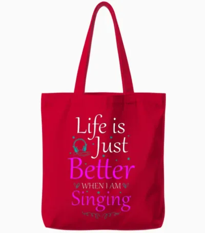 Music Rap Hobby Music School Tote Bags - Red