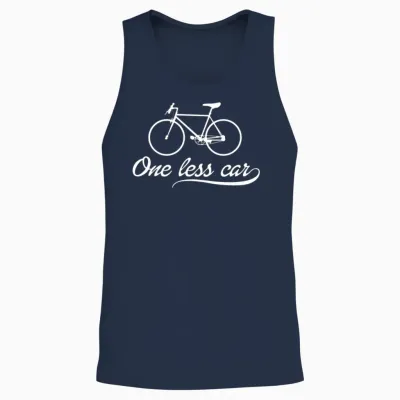 Bicycle - One Less Cars Unisex Tank Top - Navy