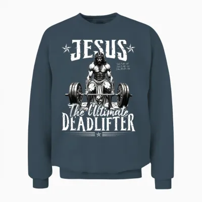 Jesus Der Ultimative Deadlifter Jesus Deadlifting Christian Unisex Sweatshirt - Dark Heather