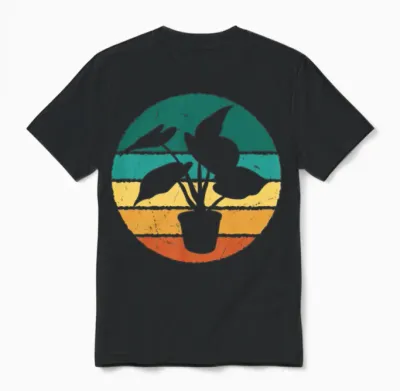 Retro Indoor Plant Unisex T-Shirt - Black