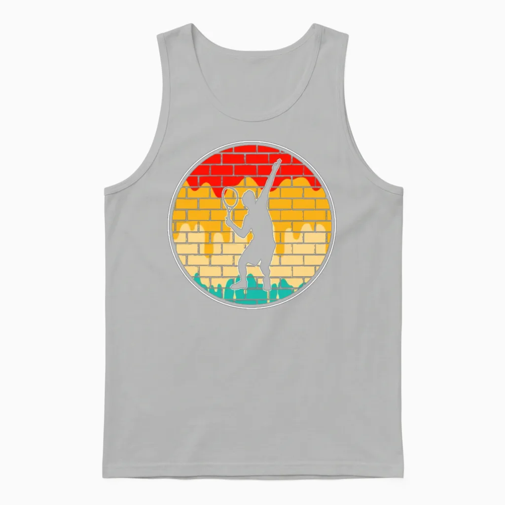 Tennis Retro Unisex Tank Top in Ash