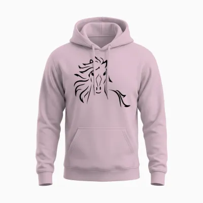 Horse Outline Unisex Hoodie - Light Pink