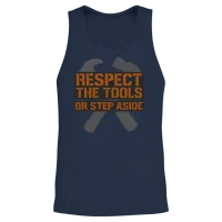 Respect the Tools – Bold Tradesman Motto Unisex Tank Top - Navy – 2