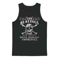 Beatings Continue Until Morale Improves Novelty Unisex Tank Top - Black – 1