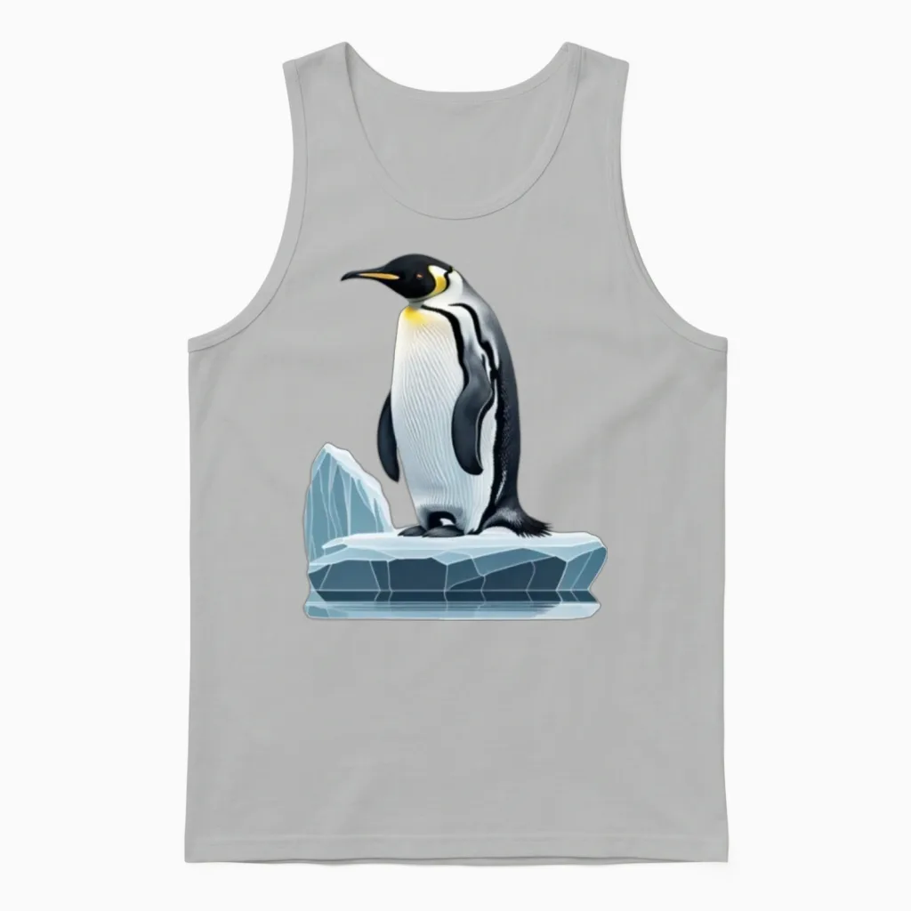 Emperor Penguin Unisex Tank Top in Ash