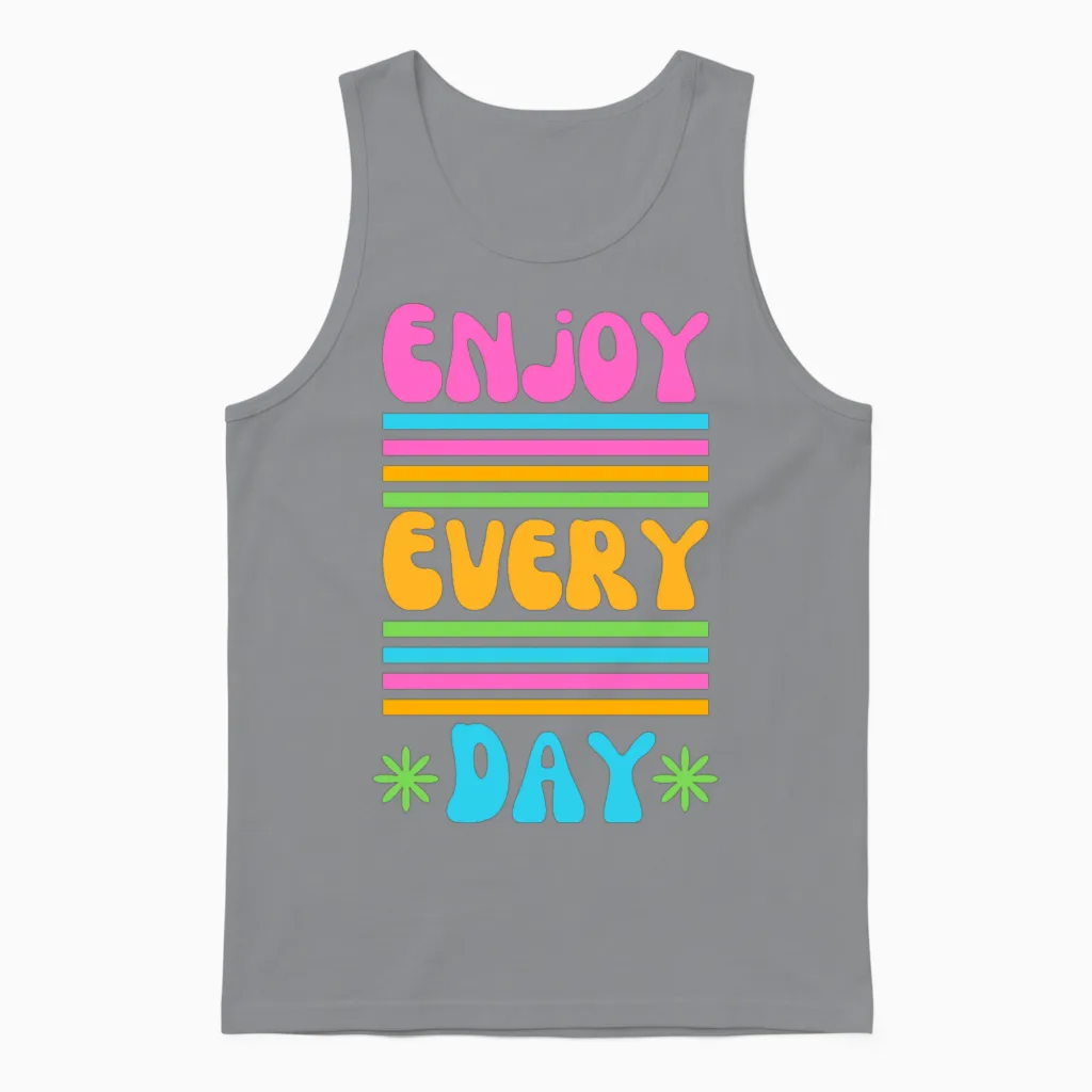 Colorful Retro Aesthetic Quote Unisex Tank Top - Sport Grey