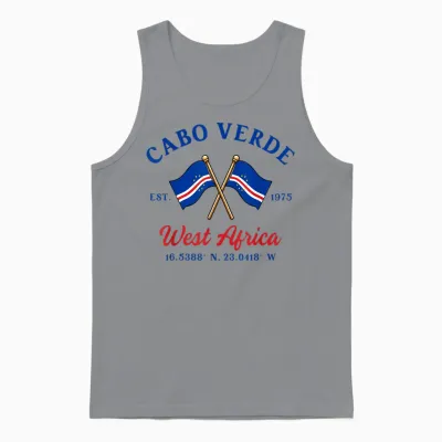 Cabo Verde Cabo Verde Wurzelkreuz Flagge Unisex Tank Top - Sport Grey