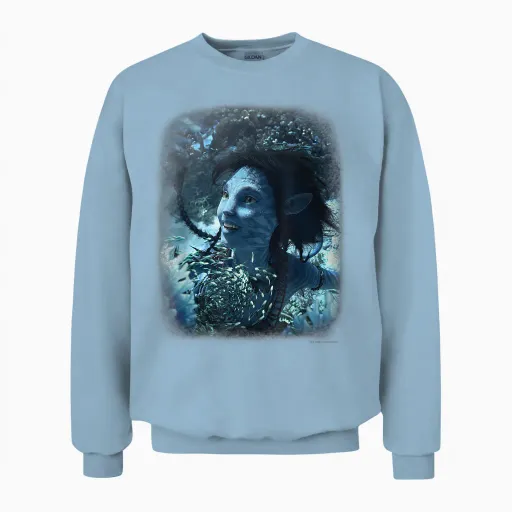 Avatar: the Way of Water Kiri Joy Beneath the Waves Na'vi T-Shirt, Black Unisex Sweatshirt - Light Blue
