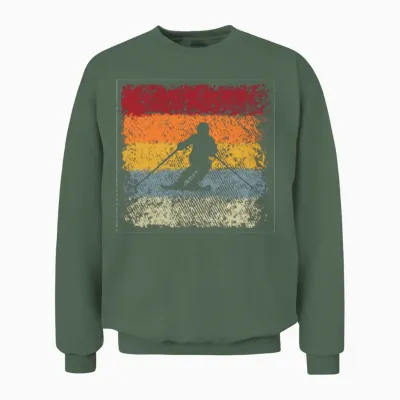 Ski Retro Unisex Sweatshirt - Military Green
