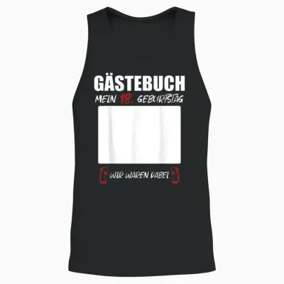 Gästebuch Tshirt 18. Geburtstag Unterschriften Party Unisex Tank Top - Black
