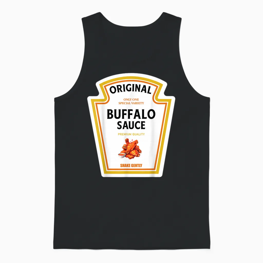 Buffalo Sauce Halloween 2024 Costume Family Matching Ketchup Unisex Tank Top in Black