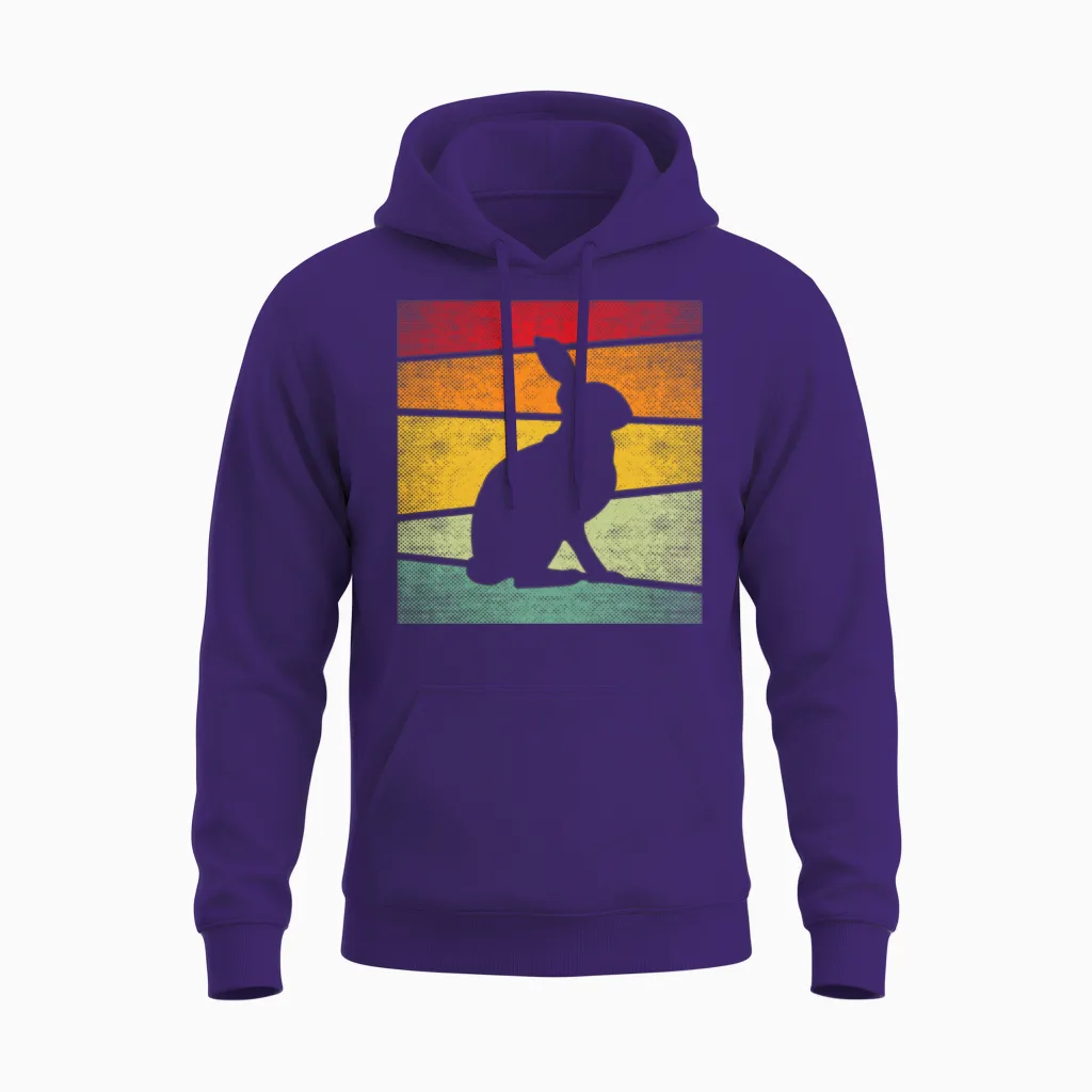 Rabbit Retro Unisex Hoodie in Purple