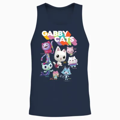 Gabby's Dollhouse Gabby Cats T-Shirt, Blue Unisex Tank Top - Navy