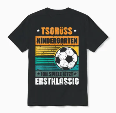 Schulkind Cooles Fussball Junge Schulbeginn Einschulung Unisex T-Shirt - Black