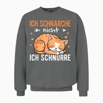 Schlafshirt Damen Herren Pyjama Ich Schnarche Nicht Katze Unisex Sweatshirt - Graphite Heather