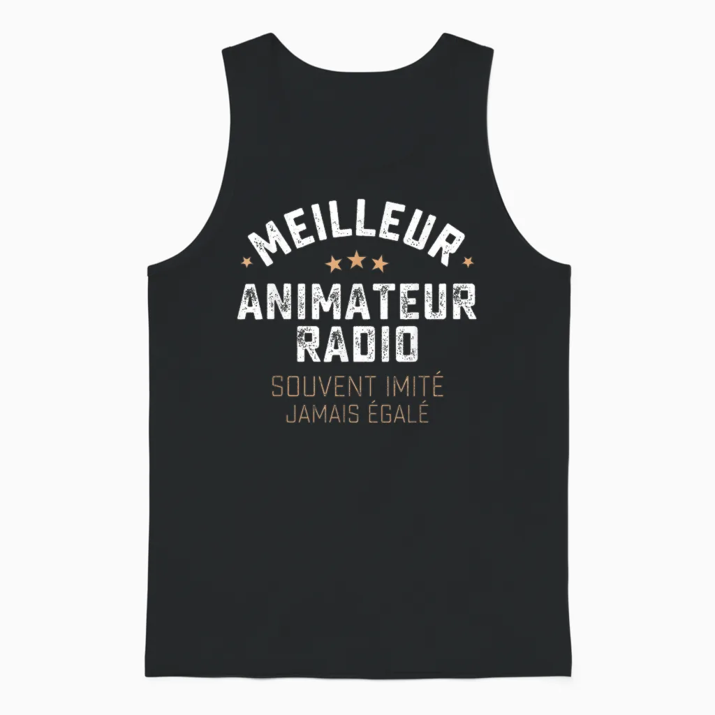 Funny Gift Man Craft Entertainer Radio Humor Unisex Tank Top in Black