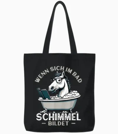 Meme Lustiger Spruch Pferd, Spaß Humor Fun, Schimmel Im Bad Tote Bags - Black
