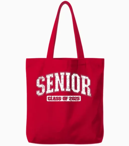 Senior 2025 Graduation Class of 2025 Senior 2025 Tote Bags in Red