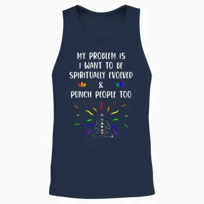 Spiritual but Hood Unisex Tank Top - Navy
