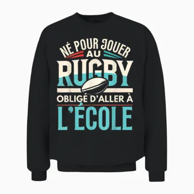 Rugby Kids Boys Rugby Player Humour Rugby T-Shirt, Black, S Unisex Sweatshirt - Black