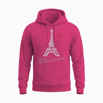 Paris Tshirt White Hearts Only Unisex Hoodie - Heliconia