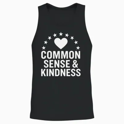 Common Sense & Kindness Vintage Unisex Tank Top - Black