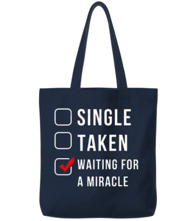 Funny Single Tote Bags - Navy
