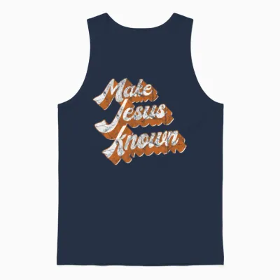 Make Jesus Known Retro Unisex Tank Top - Navy
