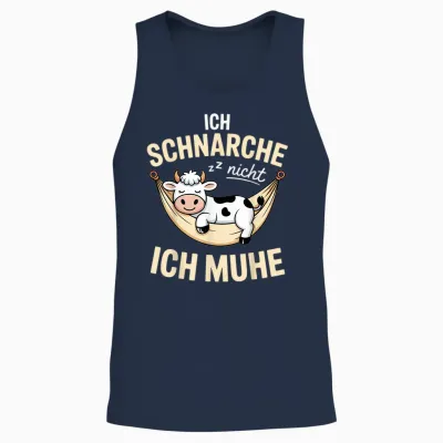 Ich Schnarche Nicht Ich Muhe Kuh Schlafshirt Damen Herren Unisex Tank Top - Navy