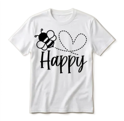 Bee Happy Unisex T-Shirt - White
