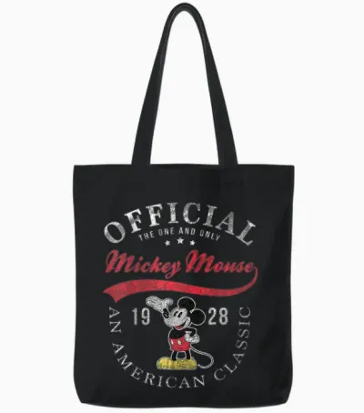 Disney Mickey and Friends the Only True Mickey Mouse Tote Bags - Black