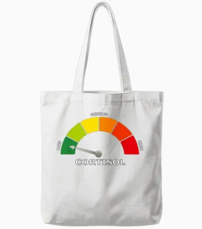 Low Cortisol Meter Funny Biology Psychology and Wellness Tote Bags - White