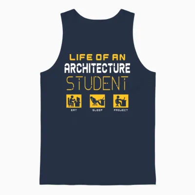 Funny Architecture Student Unisex Tank Top - Navy