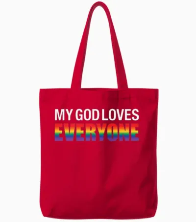 God Loves Everyone (unisex Pride Tee) Tote Bags - Red