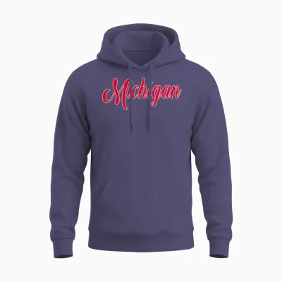 Michigan Retro Throwback Design Unisex Hoodie - Heather Sport Dark Navy