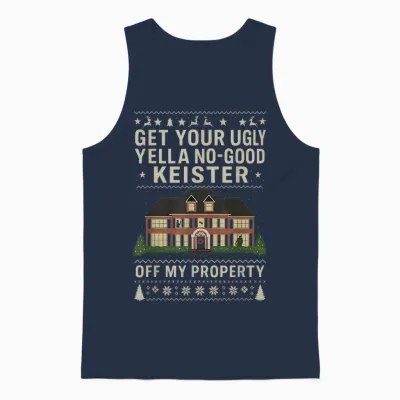 Get Your Ugly Yella No-Good Keister off My Property Movie Unisex Tank Top - Navy